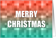 Red And Green Colored Merry Christmas Card