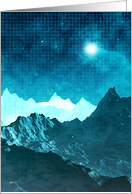 Blue Outer Space Mountains And Stars, Encouragement card