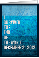 Ancient Mayan Apocalypse Prophecy, Blue Mask Greeting Card- End of the World card