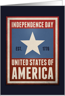 Red, White And Blue Happy Independence Day card
