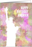 4th of July Happy Birthday America, Painted Pattern card