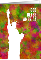 God Bless America, Colorful Painted Pattern card