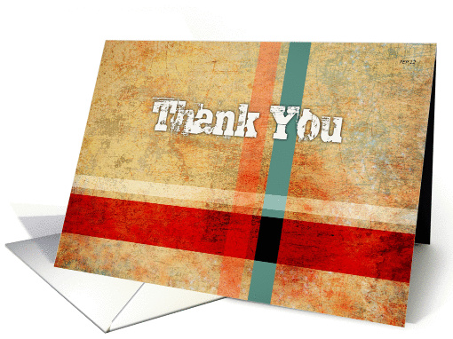 Thank You Card, Textured Grunge Stripes card (937612)