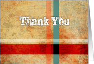 Thank You Card, Textured Grunge Stripes card