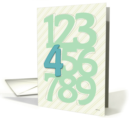 Four Year Old Happy Birthday Card, Son card (937702)