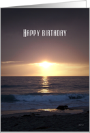 Happy Birthday, Ocean Sunset Photography Card