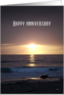 Happy Anniversary, Coastal Ocean Sunset card