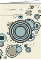 Happy Birthday, Retro Circles Card