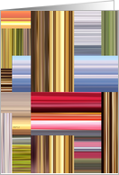 Collage of Colorful Stripes, Blank Card