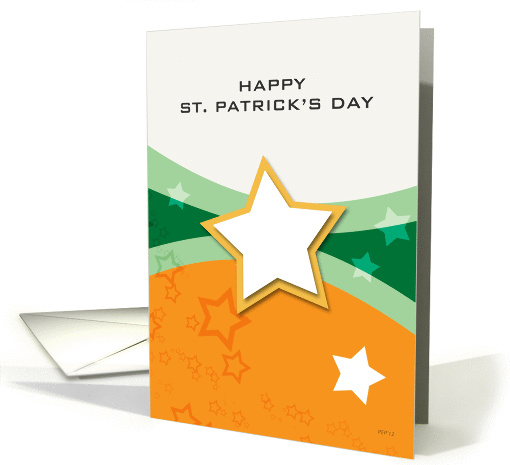 Happy St. Patrick's Day, Green And Orange Star card (939774)