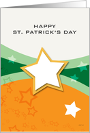 Happy St. Patrick’s Day, Green And Orange Star card