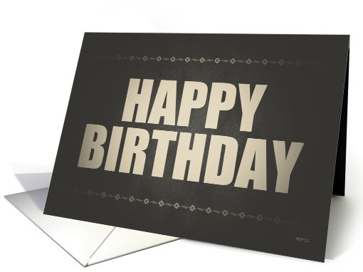 Black And White Ornate Flowers Happy Birthday card (940389)