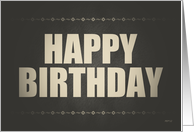 Black And White Ornate Flowers Happy Birthday card