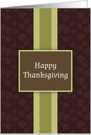 Happy Thanksgiving, Classic Brown And Green Pattern, Business Employee card