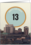 Happy Birthday, City Buildings card