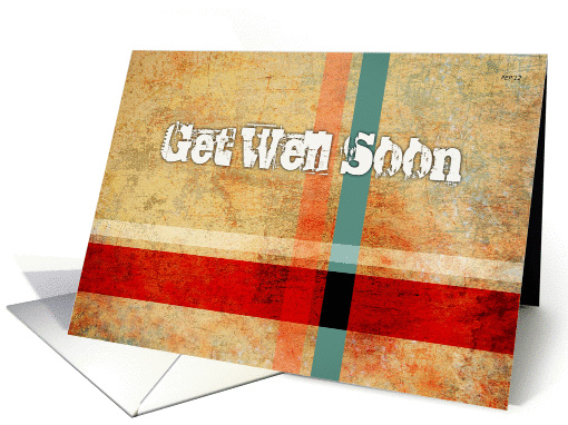 Get Well Soon, Textured Grunge Stripes card (942635)