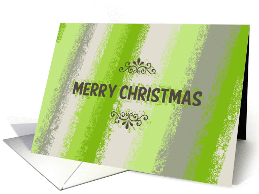 Merry Christmas, Vintage Green Stripes card (944834)