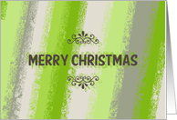Merry Christmas, Vintage Green Stripes card