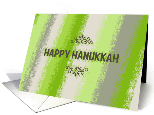 Happy Hanukkah, Vintage Green Stripes card (944835)