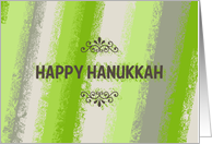 Happy Hanukkah, Vintage Green Stripes card