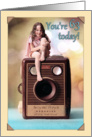 Happy 63rd Birthday - cute smiling girl on vintage camera card