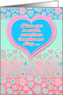 Valentine You Make Me Dizzy with Pink and Blue Hearts card