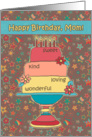 Happy Birthday, Mom, cake, stars, daisies, kind words. card