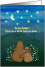 Father’s Day for Brother with Bears Landscape Stars Moon Illustration card
