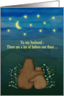 Happy Father’s Day for Husband with Moon Stars and Bears card