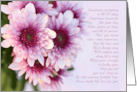 Sympathy for Loss with Pink Daisies and Christian Poem Encouragement card