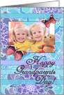 Happy Grandparents Day, for Granny, customizable photo card, blue. card