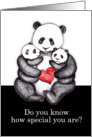 Panda with babies & red heart, Happy Mother’s Day, you’re so special! card