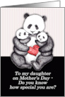 Happy Mother’s Day to My Daughter with Cute Panda Mom & Babies card