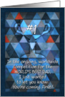 Number 1 Dad, funny Father’s Day card, blue, geometric, humor. card