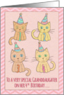 Happy 4th Birthday Granddaughter with Cute Cats in Party Hats card
