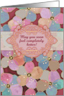 Feel better soon, get well card, pink, floral pattern illustration card