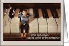 Good Luck on your Music Exam Recital with Cute Baby on Piano Keyboard card