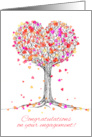 Congratulations on Your Engagement with Cute Heart Tree with Leaves card