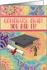 Congrats Grad You Did It with Boho Colorful Mandala Doodle card