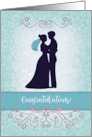 Wedding Day Congratulations with Silhouette and Boho Mandala Doodle card