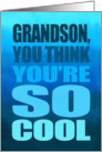 Happy Birthday for Grandson Humor You Think You’re So Cool Typography card