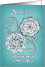 Thank You You’ve Been Amazing with Teal Floral Mandala Doodle card