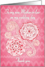 Thank You to New Mother-in-law on My Wedding Day with Pink Mandalas card