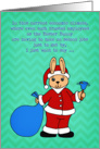 Christmas humor, Easter Bunny as Father Christmas, thank you clients card