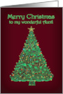 Merry Christmas to My Wonderful Aunt with Glowing Christmas Tree card