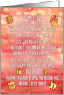 To My Sister at Christmas Time With Gifts and Stars on Watercolor card