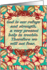 God is our refuge, floral, Christian scripture encouragement card