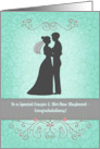 Wedding Congratulations to Cousin and Husband with Couple Silhouette card