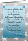 Christian scripture Christmas card, To us a Child is born, snowflakes card