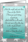 Christian Christmas Scripture The Angel Said in Mint with Snowflakes card